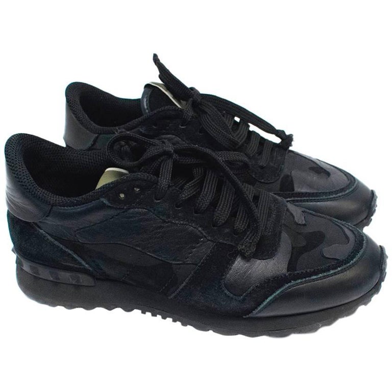 Valentino Black Camo Rockrunner Trainers For Sale at 1stDibs | valentino  black rockrunner
