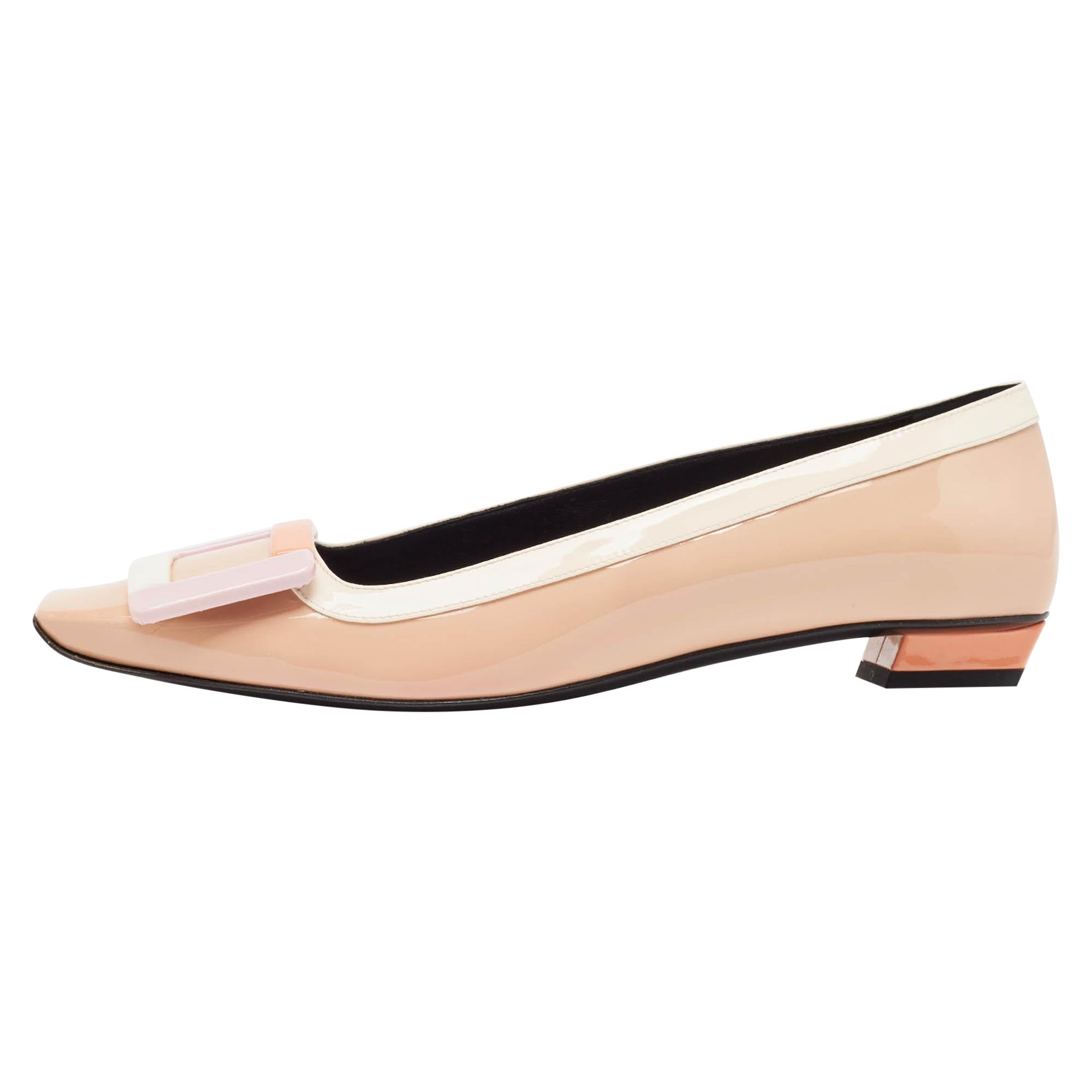 Roger Vivier, ballerines multicolores en cuir verni, taille 38