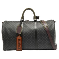 Louis Vuitton Monogram Eclipse Canvas Patchwork Keepall Bandouliere 50 Bag