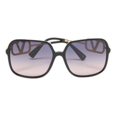 Valentino Black/Blue Gradient VA 4101 VLogo Oversized Sunglasses