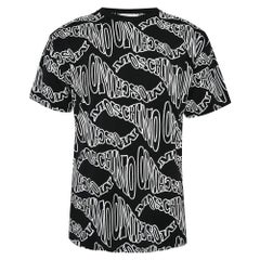 Moschino Camiseta de punto negra con logo estampado S
