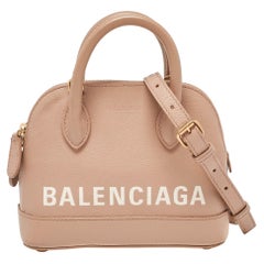 Balenciaga Bolso Ville XXS de piel beige