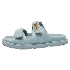 Dior Sandalias DiorAct Slide Piel Azul Talla 37.5