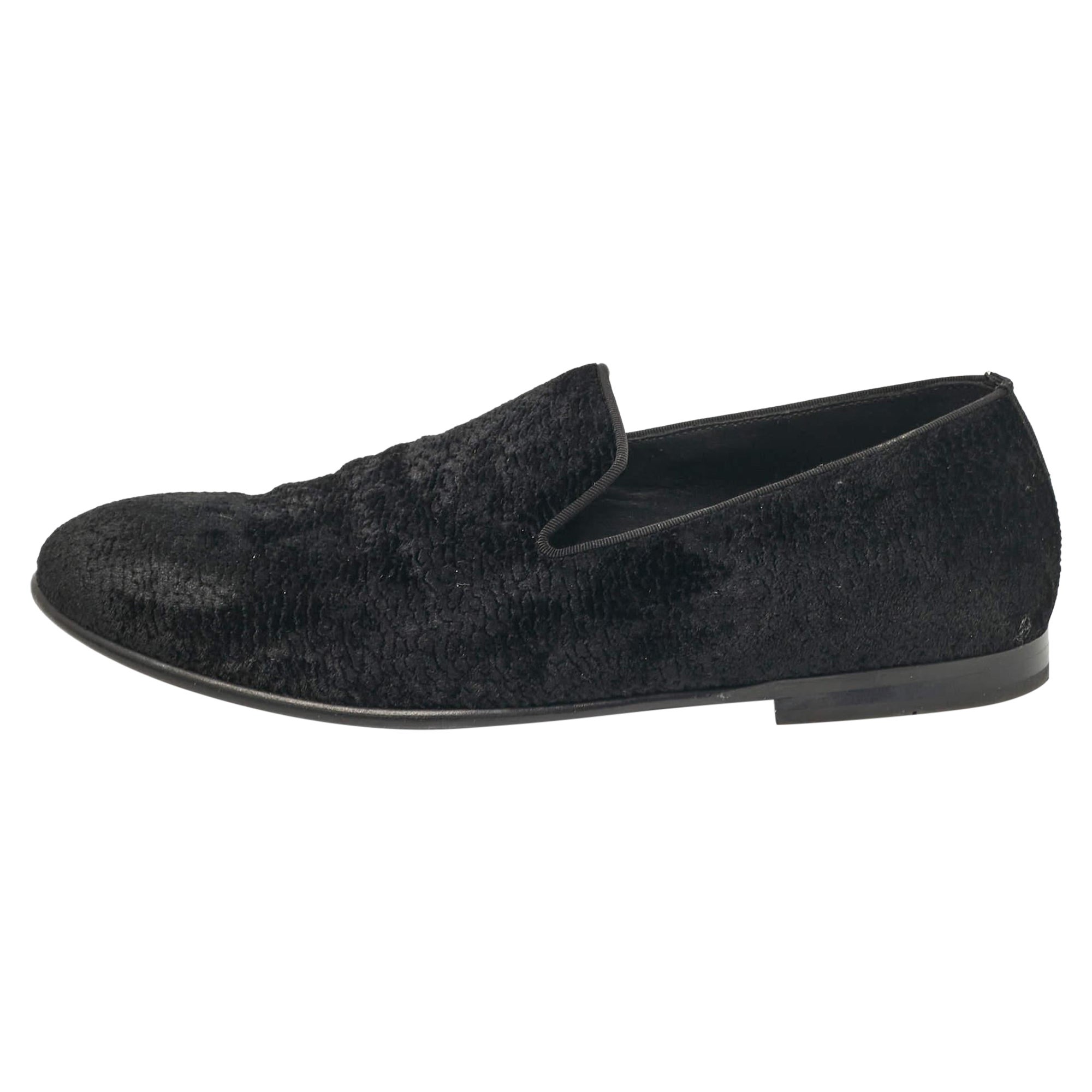 Dolce & Gabbana Chaussons de smoking en velours noir Taille 41