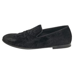 Dolce & Gabbana Black Velvet Smoking Slippers Size 41