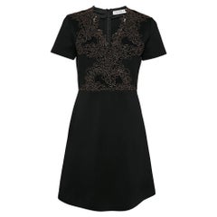 Sandro Black Jersey Applique Detail Mini Dress L