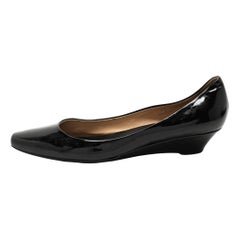 Tod's Black Patent Leather Wedge Pumps Size 39