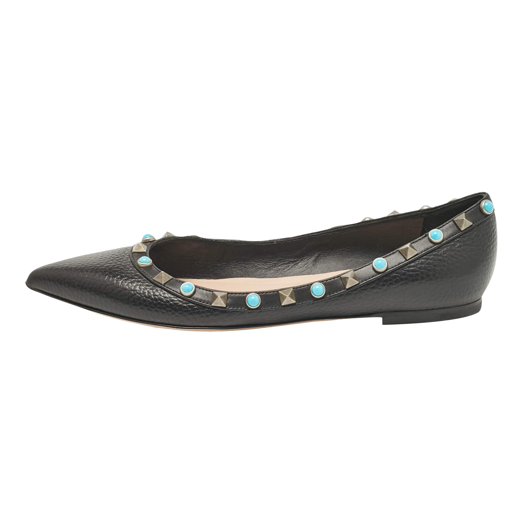 Valentino Ballerine Rolle in pelle nera misura 36,5