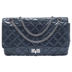 Chanel Navy Blue Quilted Aged Leather 227 Reissue 2.55 Flap Bag