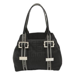 Givenchy Schwarze Schultertasche aus Jacquard- Nylon
