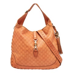 Gucci Orange Guccissima Leather Large New Jackie Shoulder Bag