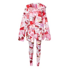 Balenciaga Mehrfarbiges Strick-Top und Leggings-Set mit grafischem Druck XL