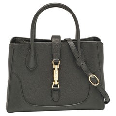 Gucci Black Leather Medium Jackie 1961 Tote