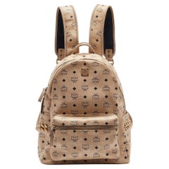 MCM Beige Visetos Coated Canvas Stark Side Studs Backpack