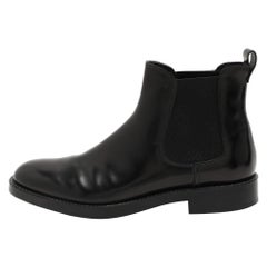 Tod's Black Leather Ankle Length Boots Size 38