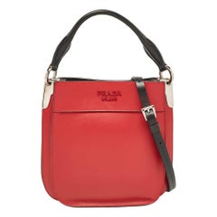 Prada Red Leather Mini Margit Hobo