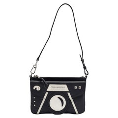 Karl Lagerfeld Black/White Faux Leather Camera Shoulder Bag
