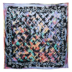 Chanel Multicolor Abstract Print Silk Square Scarf
