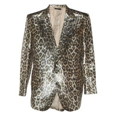 Tom Ford Metallic Leopard Print Lurex Crepe Blazer 4XL