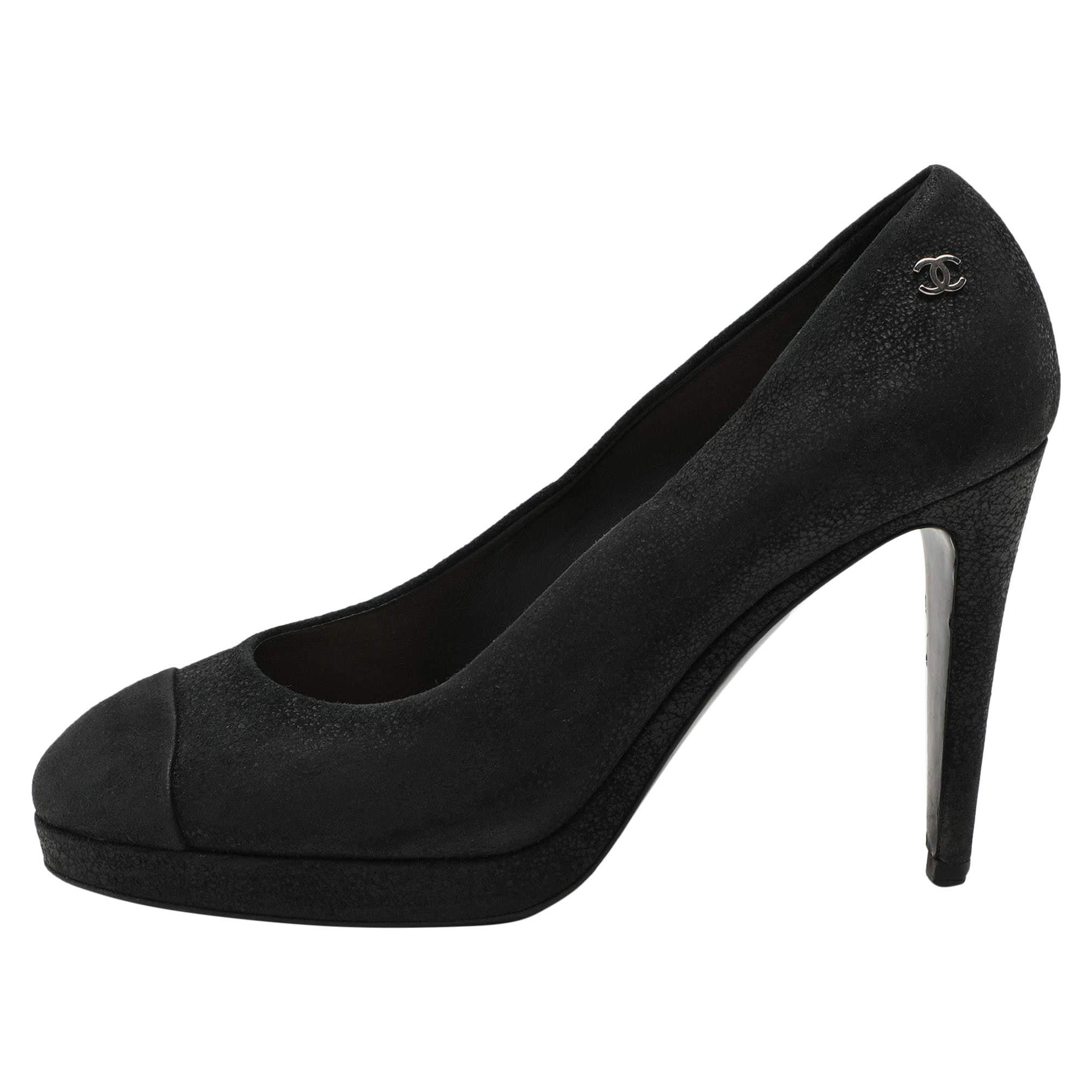 Chanel Pumps CC in pelle scamosciata nera misura 38,5