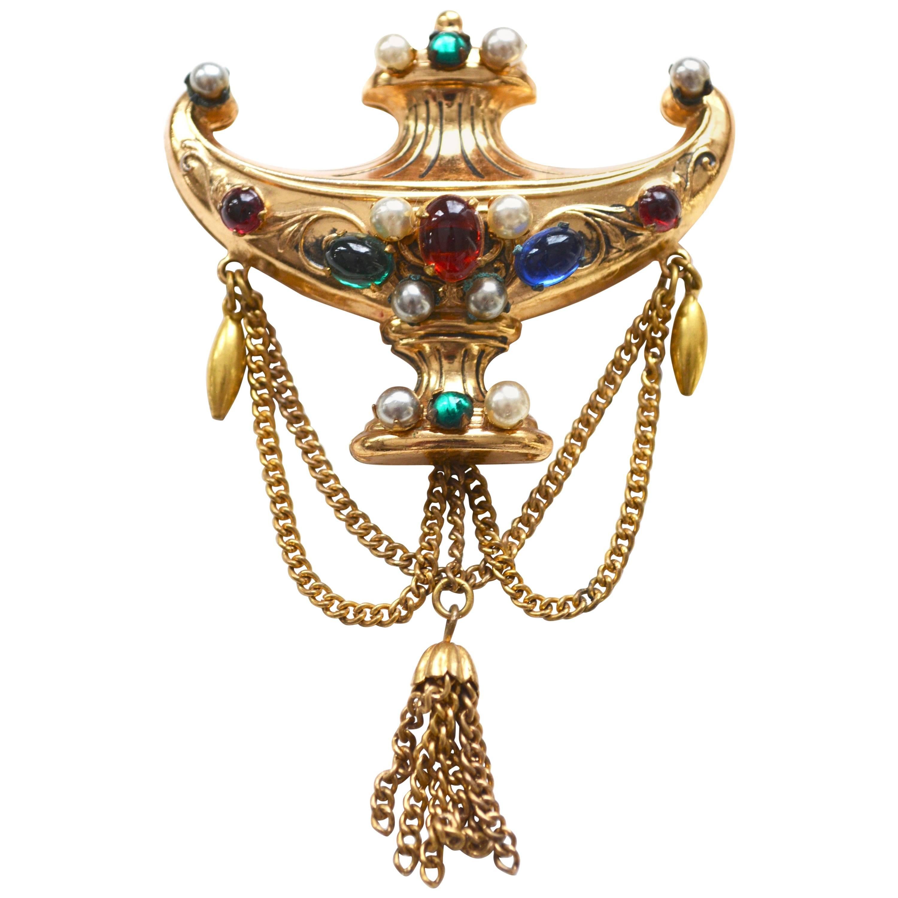 1940s Coro Aladdin's Lamp Brooch