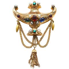 Vintage 1940s Coro Aladdin's Lamp Brooch