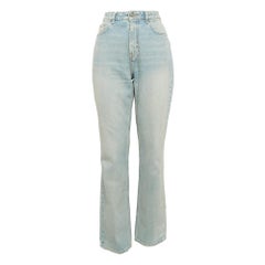 Ganni - Jeans a gamba dritta in denim blu chiaro - M Vita 29