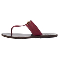 Gucci Pink Suede Horsebit Thong Flats Size 37