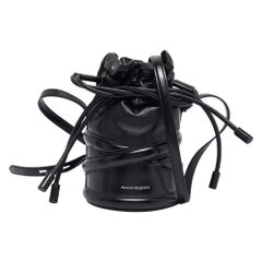 Alexander McQueen Black Leather The Soft Curve Bucket Bag
