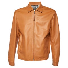 Chaqueta Blouson Reversible de Piel y Lino Marrón Loewe XL