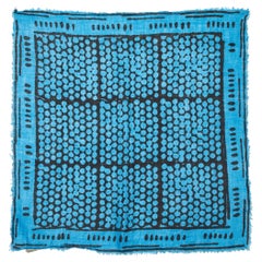 Bottega Veneta Blue/Black Printed Silk Blend Scarf