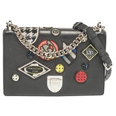 Dior Black Leather Medium Patch Diorama Shoulder Bag