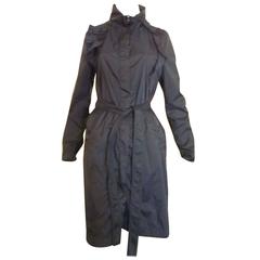 Celine Black Cotton Trench Coat (44 Itl)