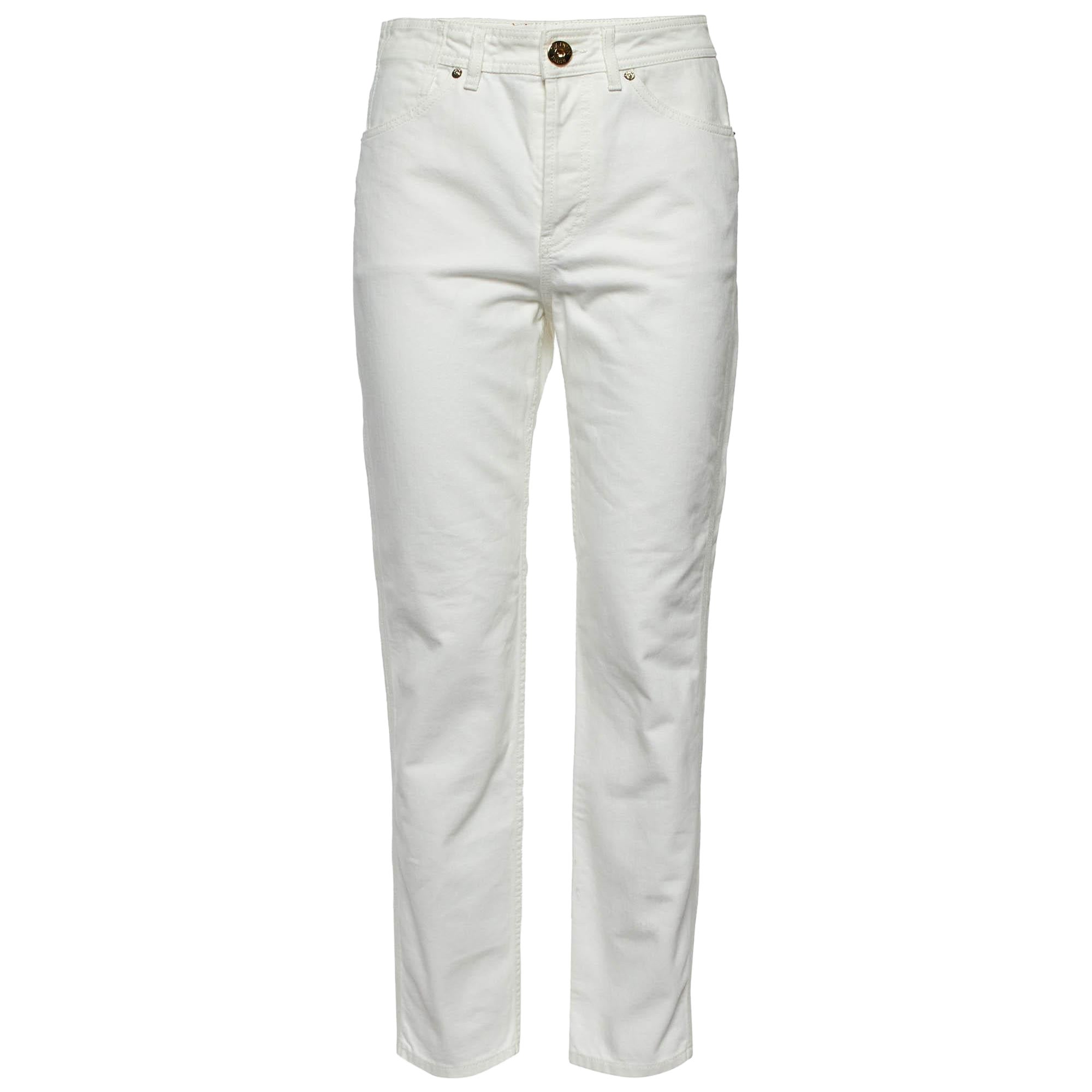 Lanvin White Denim Jeans M Waist 28" For Sale