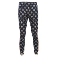 Gucci Blue GG Jacquard Knit Track Pants S