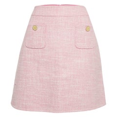 Sandro Pink Tweed Pocket Detail  Mini Skirt M
