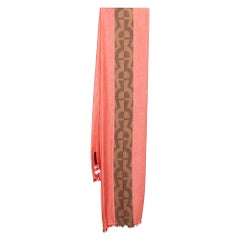 Aigner Red Monogram Stripe Cotton Stole