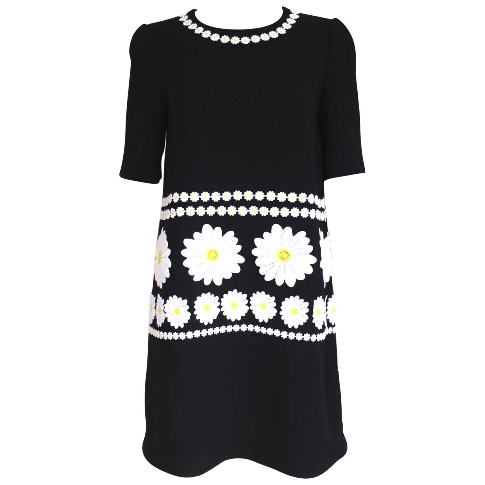 DOLCE & GABBANA 2016 Daisy Shift Dress It 44 Uk 12  