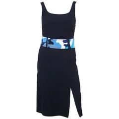 C.2000 Emilio Pucci Black Silk Tank Dress With Mod Belt 9