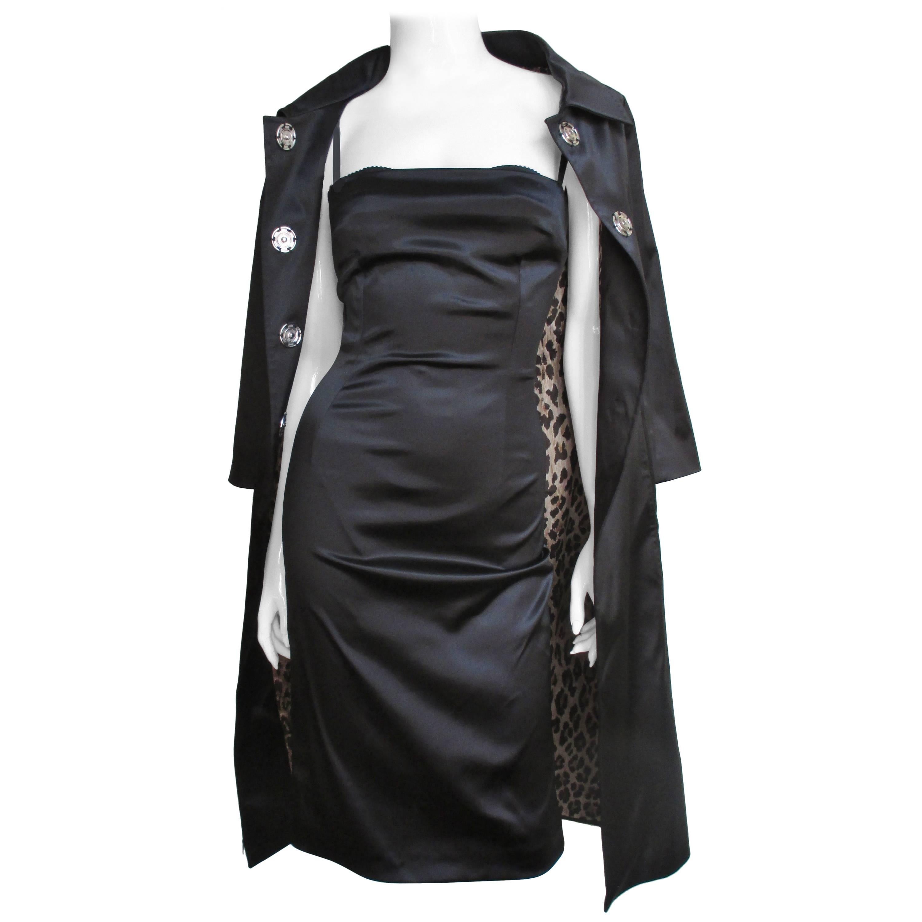 Dolce & Gabbana Leopard Lined Bodycon Dress & Coat