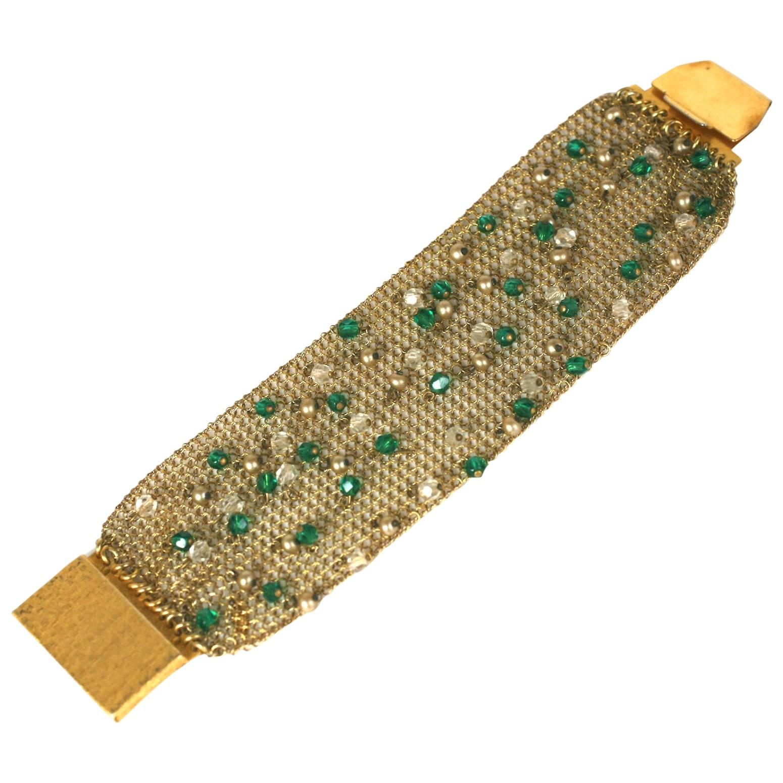 Sandor Jeweled Mesh Bracelet For Sale