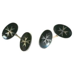 Antique  Art Deco Enamel Cufflinks