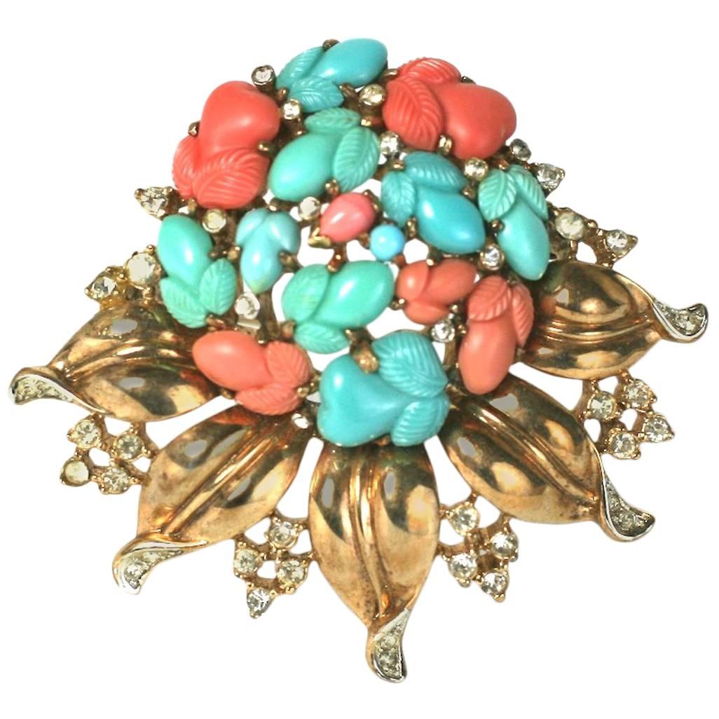Trifari Alfred Philippe Pastel Fruit Salad Bouquet Brooch For Sale