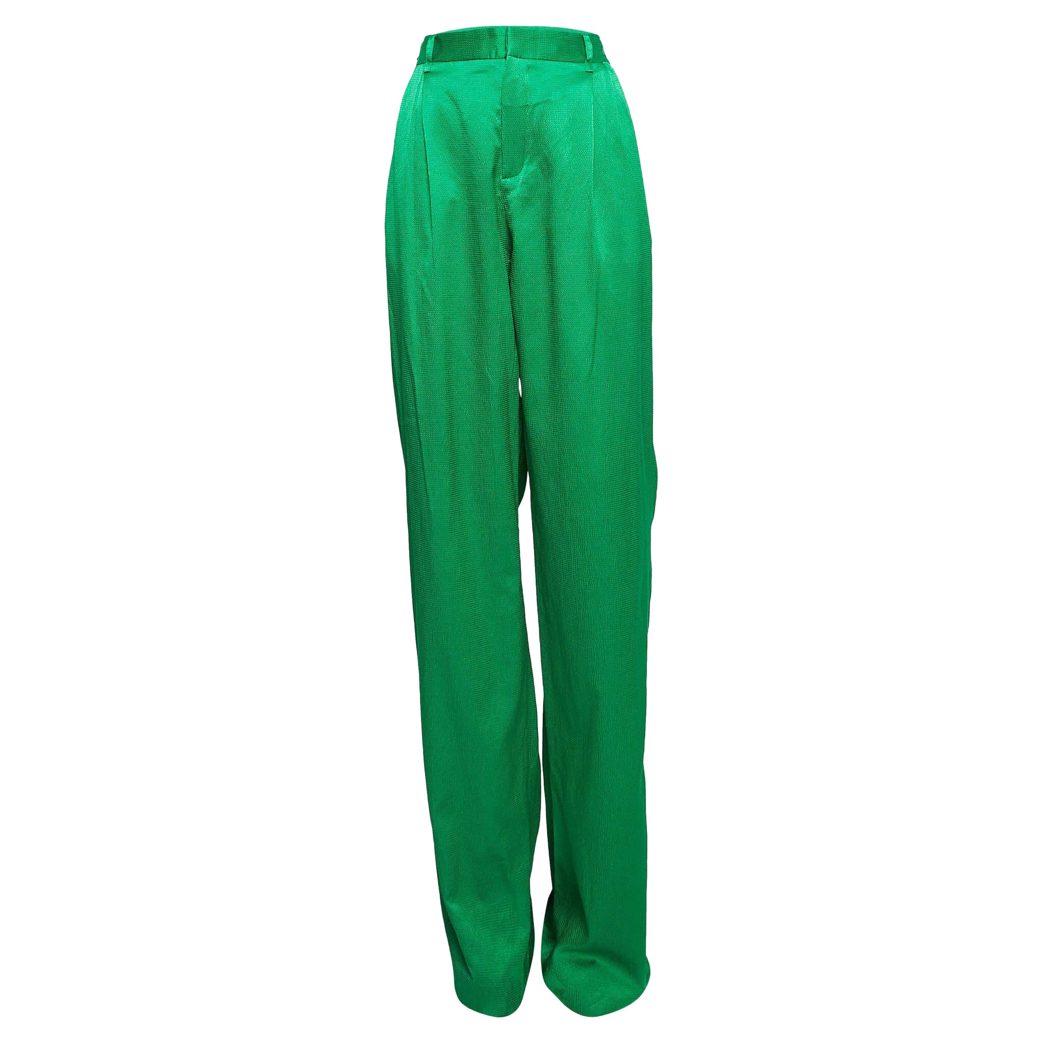 The Attico Martellato Pantalon à manches larges en satin vert M