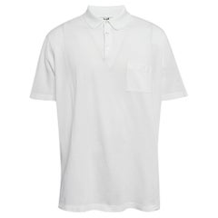 Polo Hermes in cotone piqué bianco XXXL
