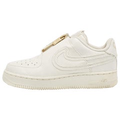 Nike Weiß Leder Air Force 1 Lxx niedrig Lace Up Turnschuhe Größe 37.5