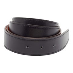 Hermes Black/Orange Box and Togo Leather Reversible Belt Strap 105CM