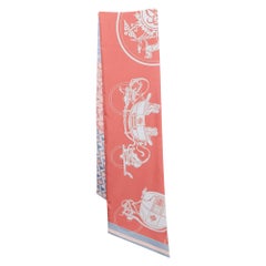 Hermès Pink Printed Silk Twill Scarf