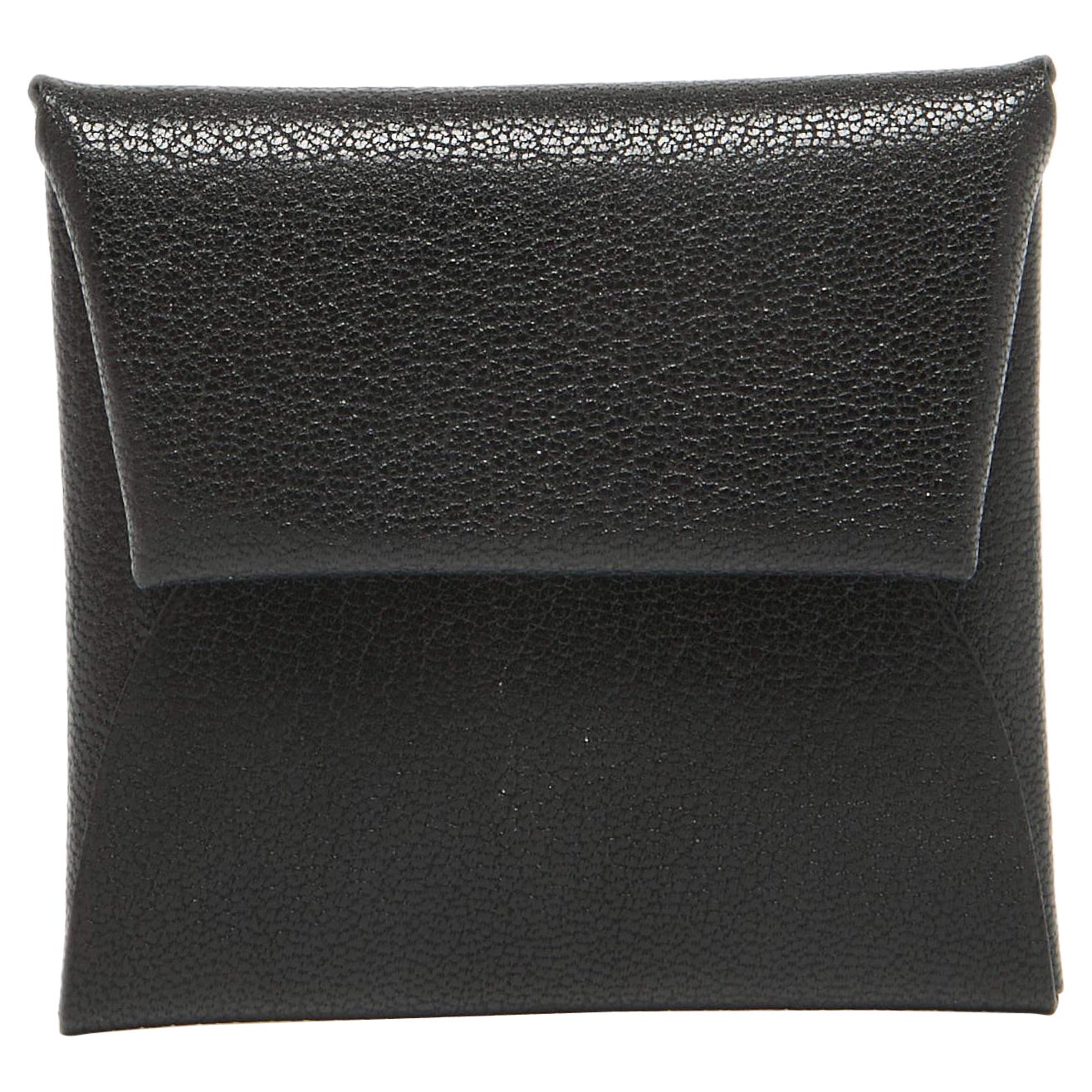 Hermes Noir Chevre Pelle Bastia Portamonete