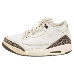 Air Jordan White Leather Jordan 3 Retro Neapolitan Dark Mocha Sneakers Size 41